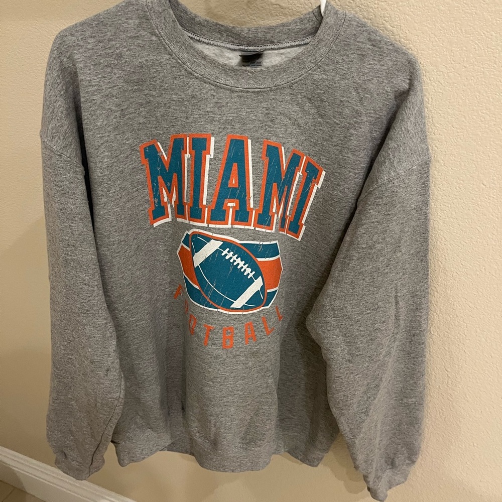 Miami dolphins crew neck sweatshirt